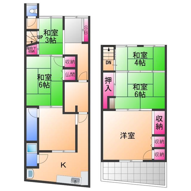南海電鉄南海本線 泉佐野駅 徒歩6分 2階建 築48年