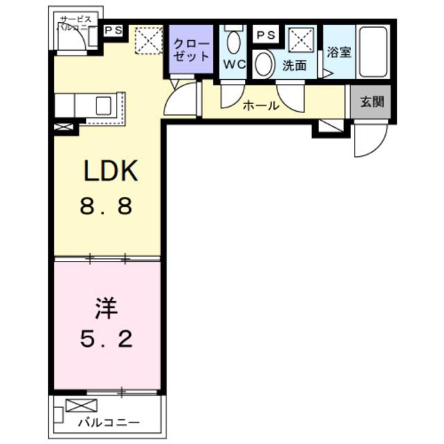 メゾンルミネ 中町(1LDK/2階)の間取り写真