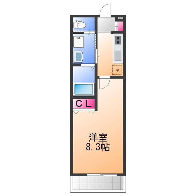 FELIZ COURT日根野(1K/1階)の間取り写真
