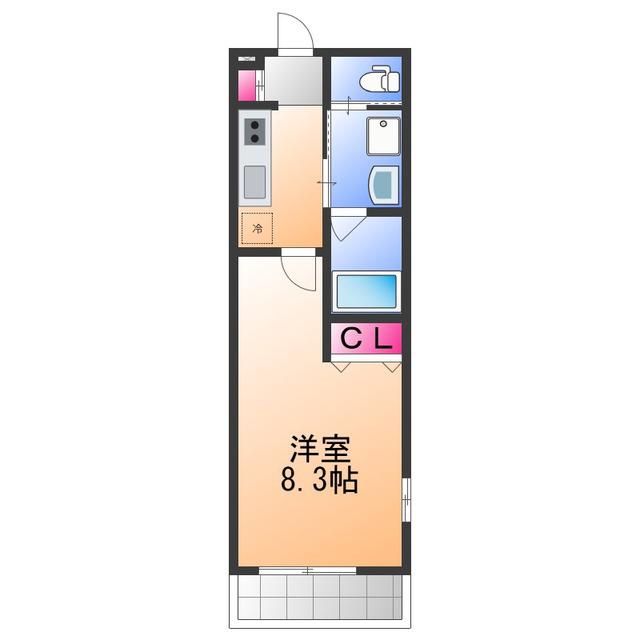 FELIZ COURT日根野(1K/2階)の間取り写真