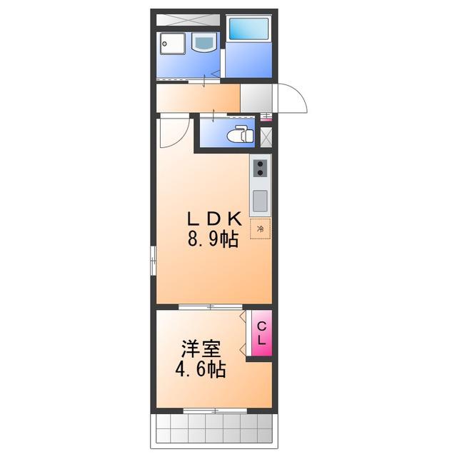 FELIZ COURT日根野(1LDK/3階)の間取り写真