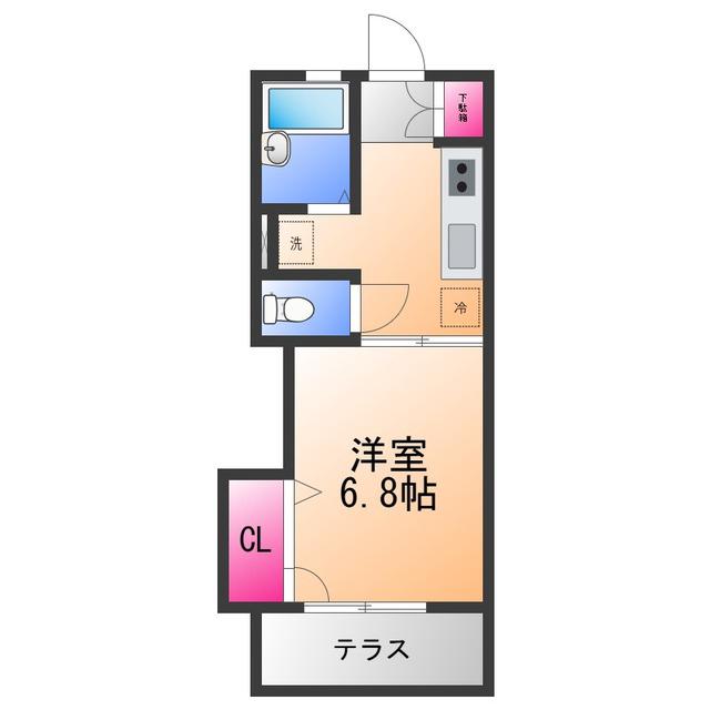 サンメイトA(1K/1階)の間取り写真