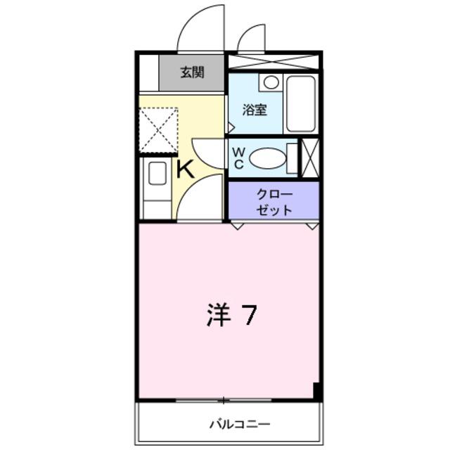サンモール北川(1K/1階)の間取り写真
