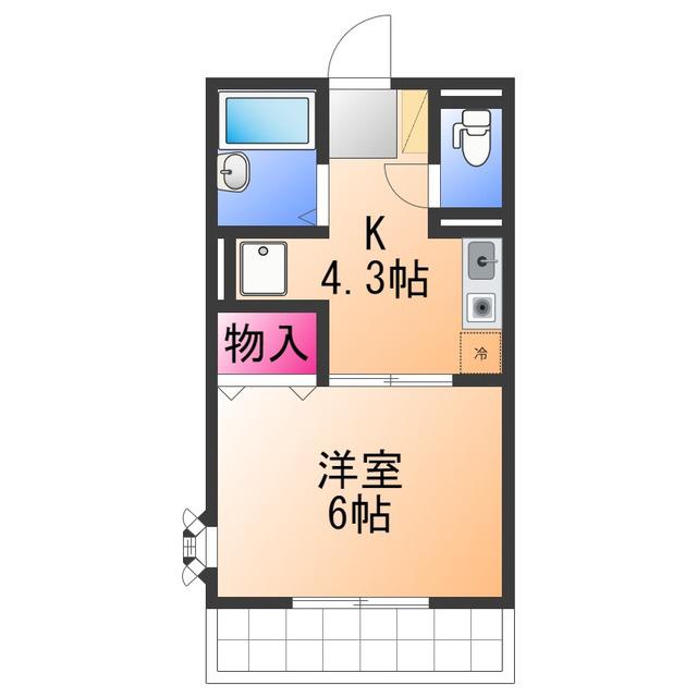 アライブ滝本2(1K/1階)の間取り写真