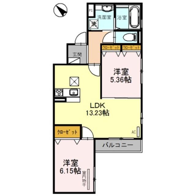 パール コート(2LDK/1階)の間取り写真