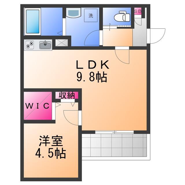 ジーメゾン泉佐野ルシエール(1LDK/1階)の間取り写真