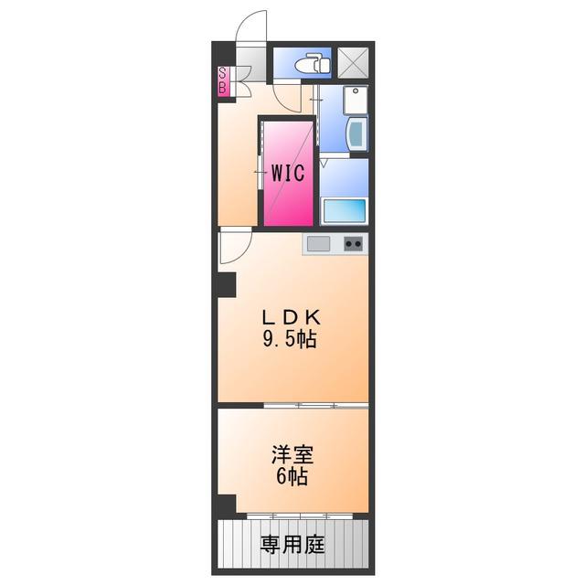 コンフォート額原(1LDK/1階)の間取り写真