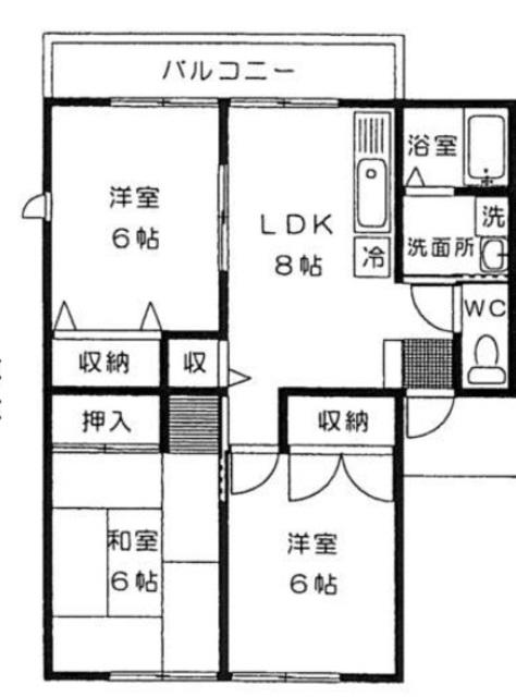 レトア東佐野B(3LDK/1階)の間取り写真