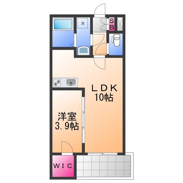 ジーメゾン磯上町(1LDK/1階)の間取り写真