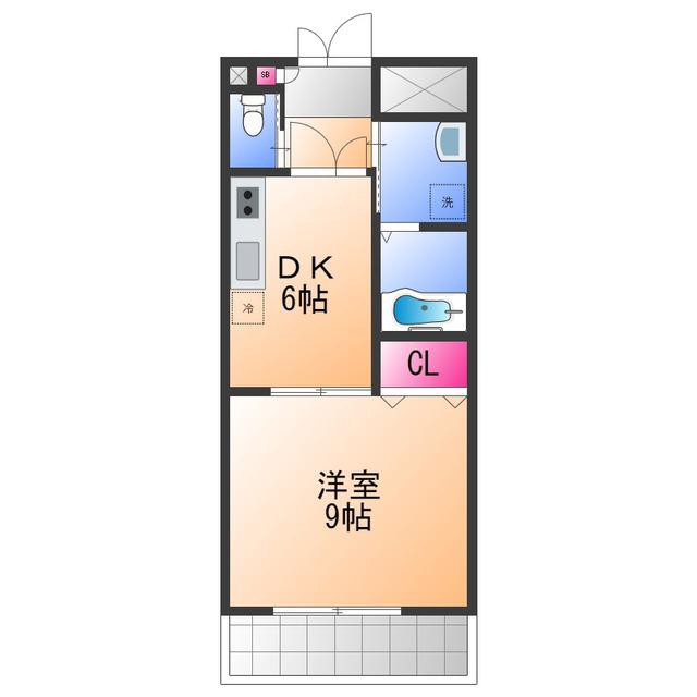 ブエナビスタ貝塚(1DK/3階)の間取り写真