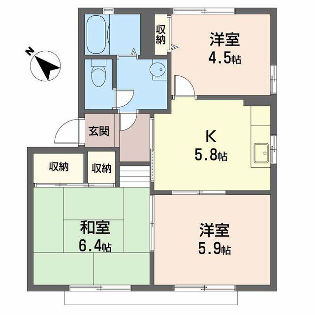 オリーブハイツ A棟(3K/1階)の間取り写真