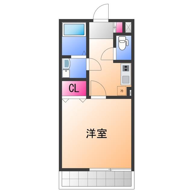 ALEGRIA泉佐野鶴原サウス(1K/2階)の間取り写真