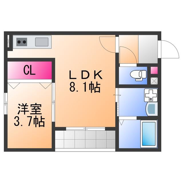 ALEGRIA泉佐野鶴原ノース(1LDK/3階)の間取り写真