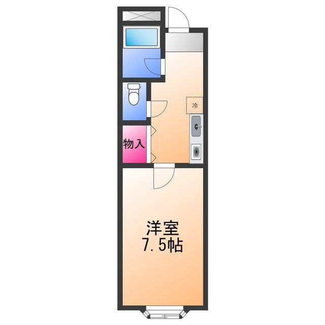 リヴェール岸和田(1K/3階)の間取り写真