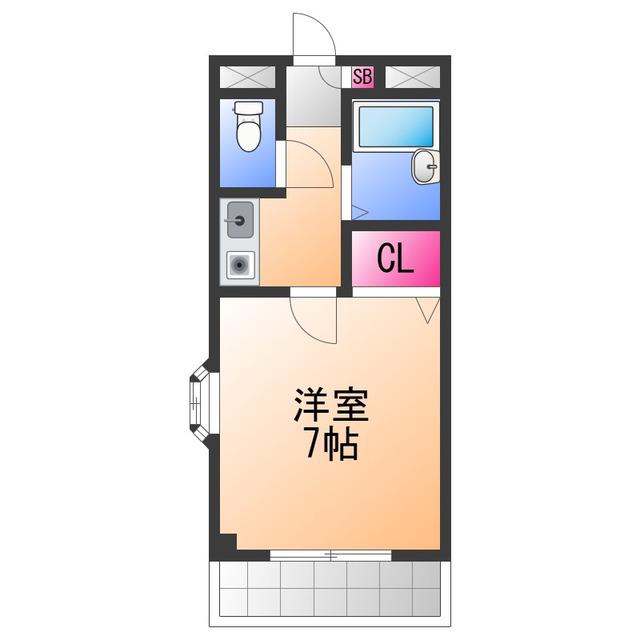 メゾンド二色浜(1K/1階)の間取り写真