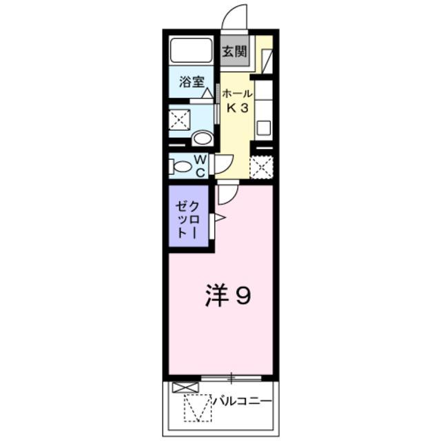 ディアコート 大宮(1K/3階)の間取り写真