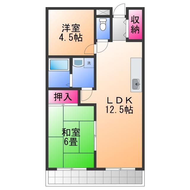 エイチ・ツーオー岸和田(2LDK/2階)の間取り写真