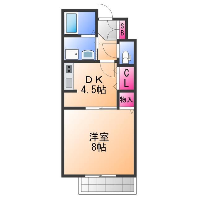 アルシオネ(1DK/1階)の間取り写真