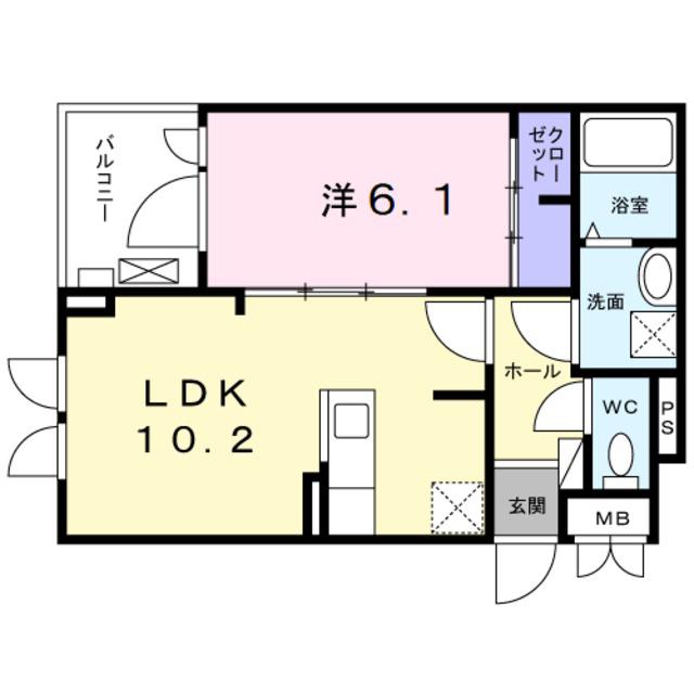 SKY PALACE(1LDK/2階)の間取り写真