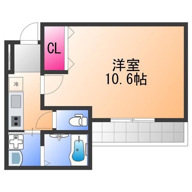 フジパレス岸和田駅北(1K/3階)の間取り写真