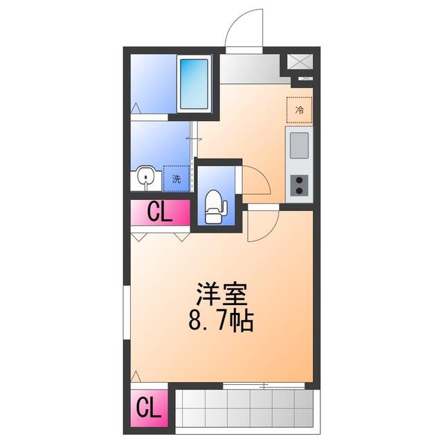 フジパレス高石駅北5番館(1K/3階)の間取り写真