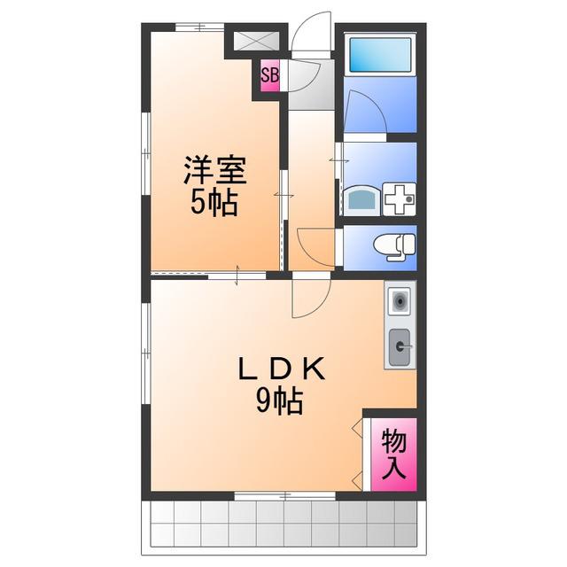 ニューコーヨー(1LDK/1階)の間取り写真