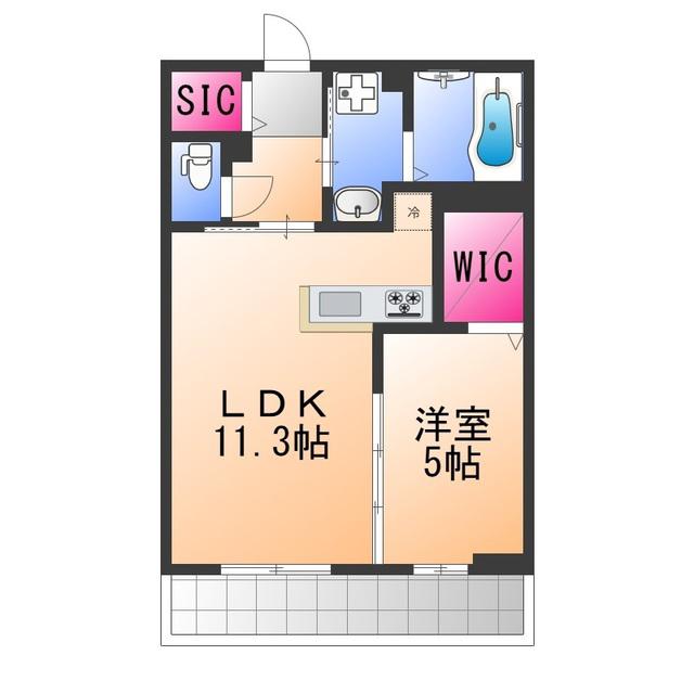 LA ESPERANZA(1LDK/2階)の間取り写真