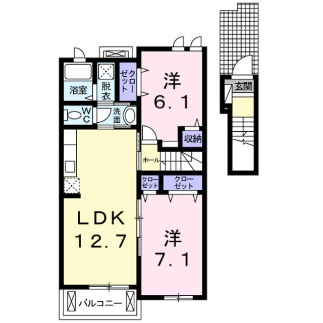 レジデンス根来(2LDK/2階)の間取り写真
