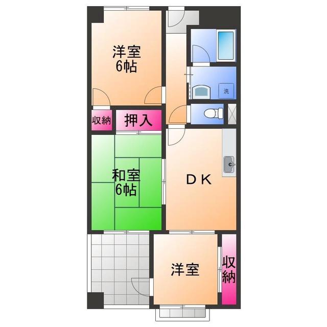ドミール和泉府中(3DK/3階)の間取り写真