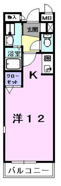 リベッチオ旭町(1K/2階)の間取り写真