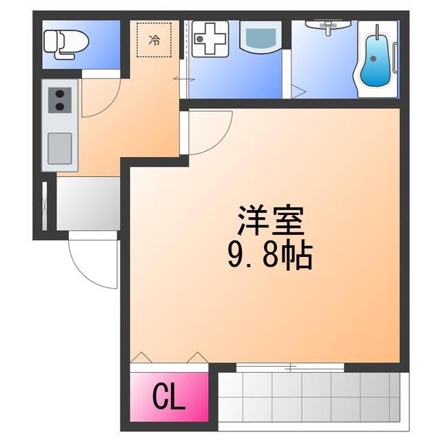 フジパレス和泉葛の葉(1K/2階)の間取り写真