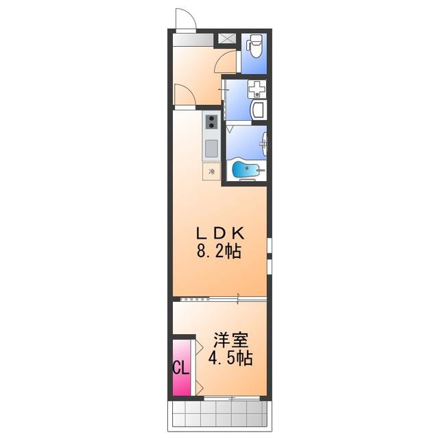 フジパレス高石1番館(1LDK/1階)の間取り写真