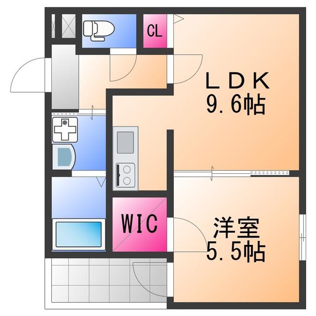 フジパレス日根野駅南1番館(1LDK/3階)の間取り写真