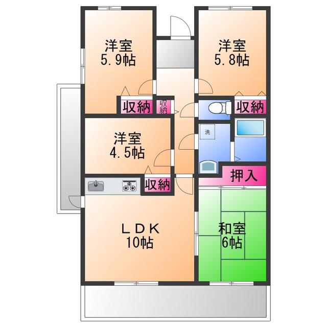 ウエストヒルズ関空1(4LDK/12階)の間取り写真