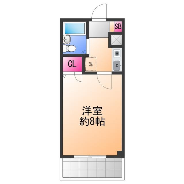 RINON脇浜(1K/6階)の間取り写真