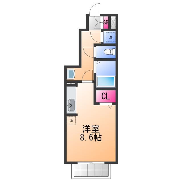 クレール幸(ワンルーム/1階)の間取り写真