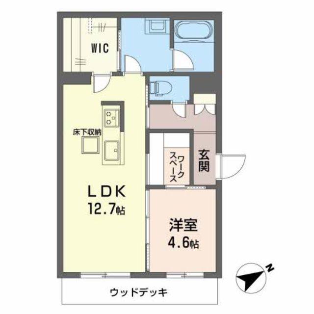 シャーメゾ ンリジエール サウス(1LDK/1階)の間取り写真