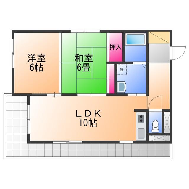 サンライフ(2LDK/2階)の間取り写真