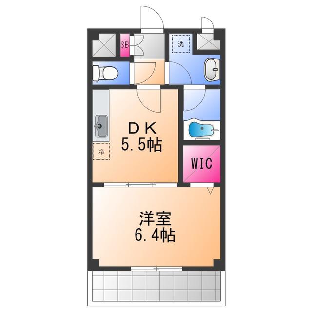 コンフォール日根野(1DK/3階)の間取り写真