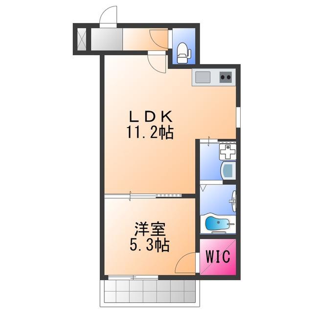 フジパレス泉佐野駅東2番館(1LDK/2階)の間取り写真
