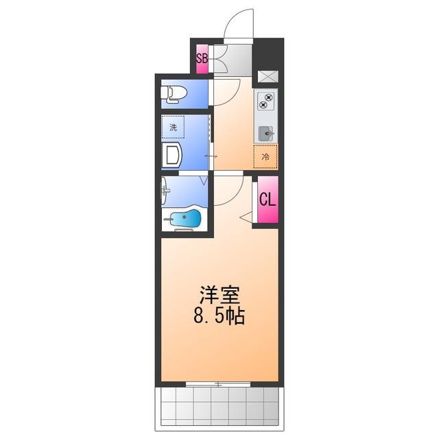 シェルピアコート貝塚(1K/6階)の間取り写真
