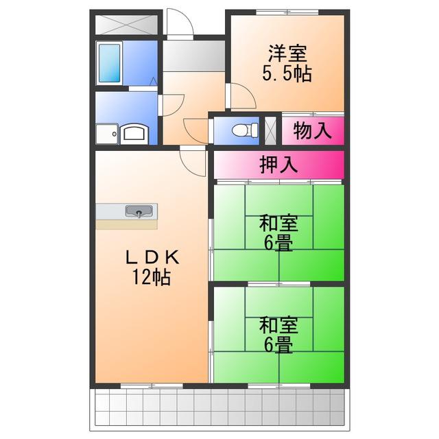 エンデバー高石(3LDK/3階)の間取り写真