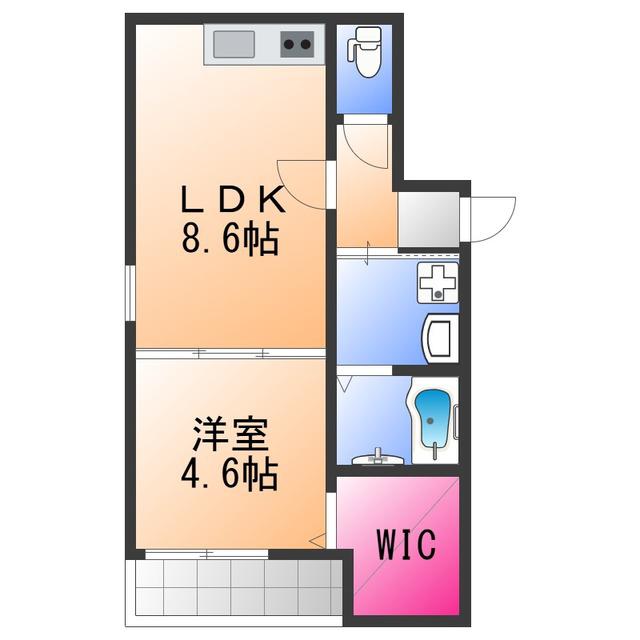 リアン富木(1LDK/1階)の間取り写真