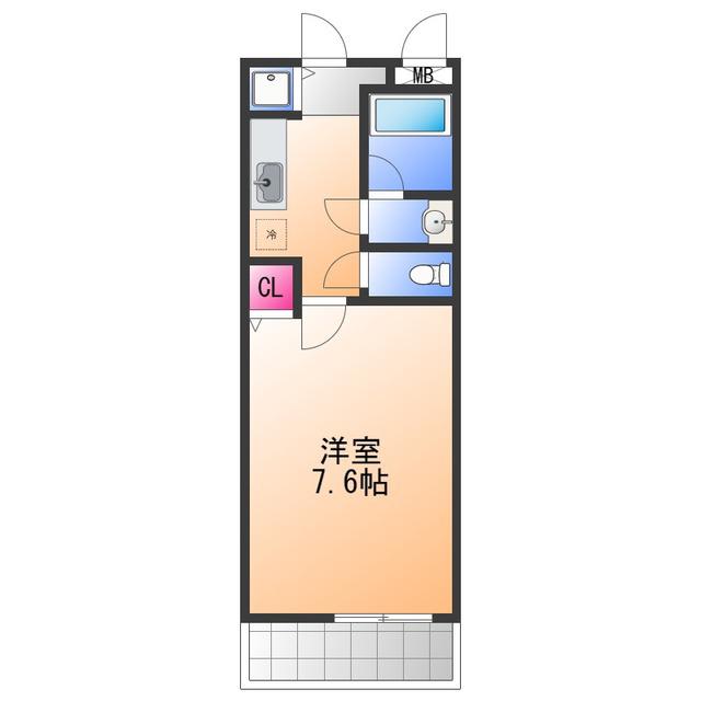 フィオーレ桑原(1K/1階)の間取り写真