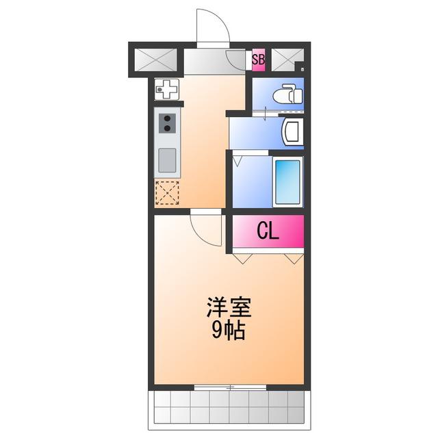 FELIZ高石(1K/3階)の間取り写真