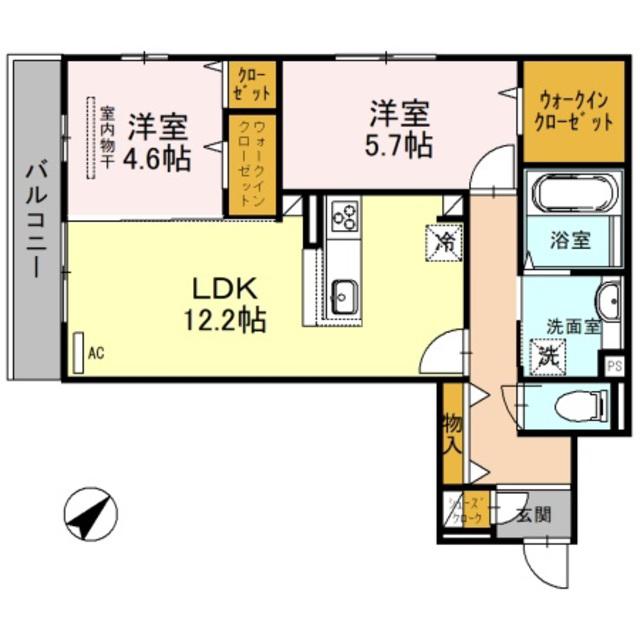 Mサンシャイン(2LDK/3階)の間取り写真