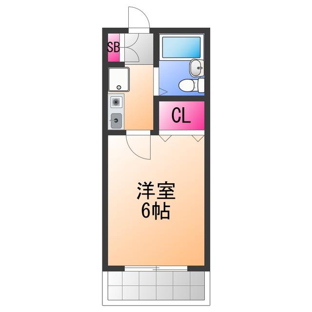 アヴニールふじわら(1K/6階)の間取り写真