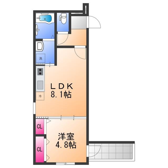 フジパレス和泉葛の葉(1LDK/3階)の間取り写真