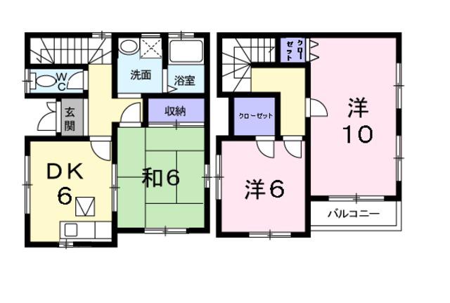 阪和線 和泉鳥取駅 徒歩16分 2階建 築27年(3DK)の間取り写真