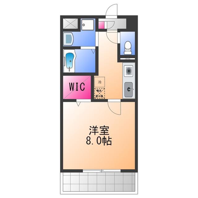 スカイビュー宝泉(1K/6階)の間取り写真